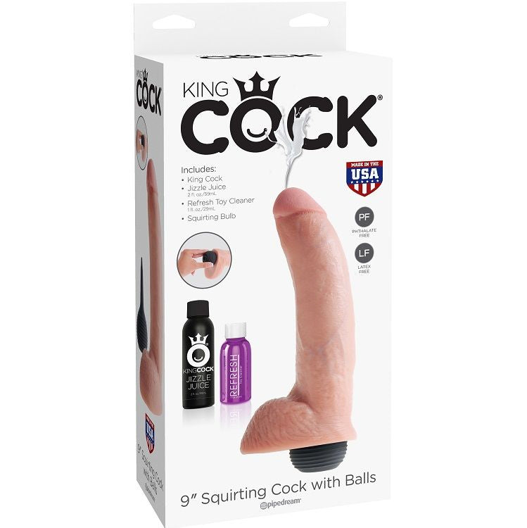 KING COCK - PÉNIS ÉJACULATEUR NATUREL RÉALISTE 22.86 CM - Sensualia