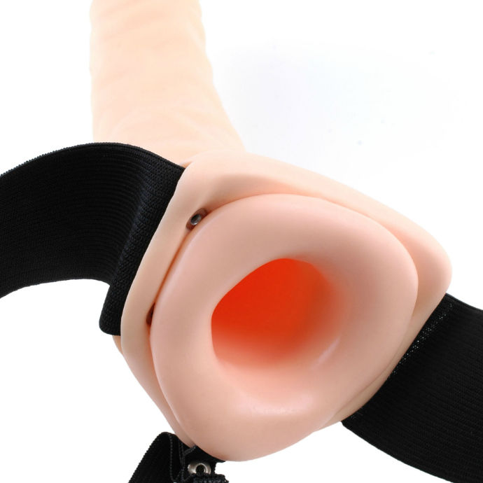 FETISH FANTASY SERIES - 19 CM VIBRANT CREUX STRAP-ON MARRON - Sensualia