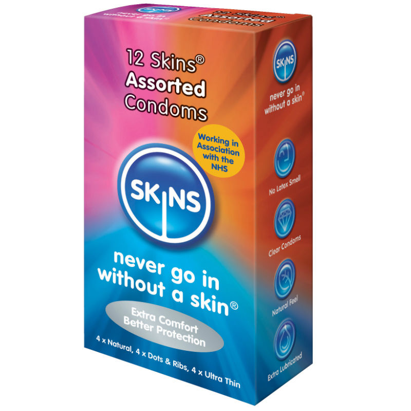 SKINS - PRÉSERVATIFS ASSORTIS PACK DE 12 - Sensualia