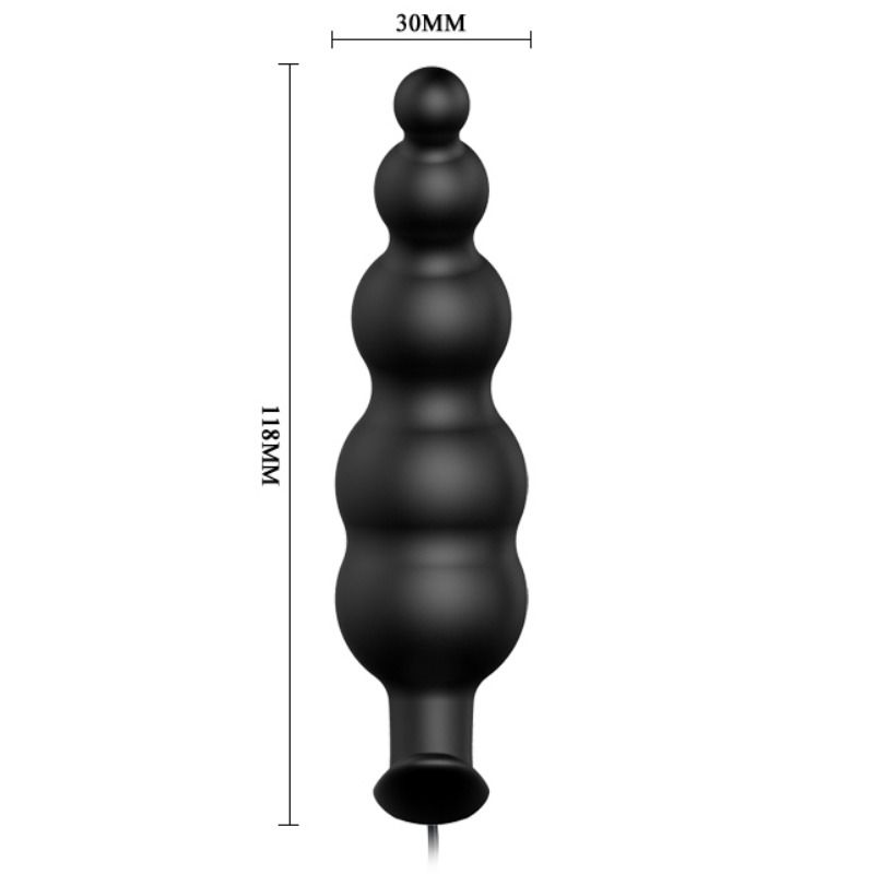 PRETTY LOVE - PLUG ANAL SILICONE EXTRA STIMULATION ET 12 MODES DE VIBRATION NOIR - Sensualia
