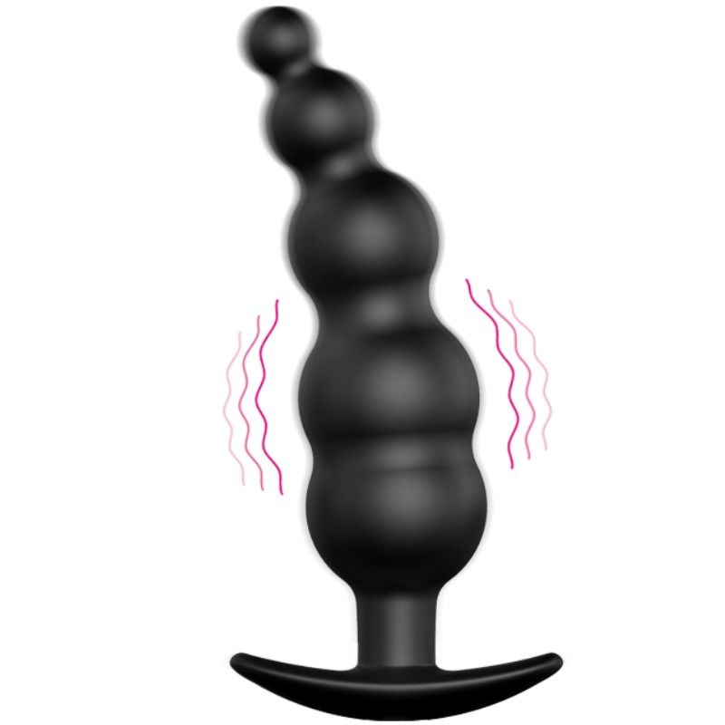 PRETTY LOVE - PLUG ANAL SILICONE EXTRA STIMULATION ET 12 MODES DE VIBRATION NOIR - Sensualia