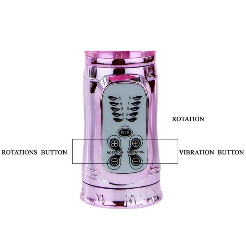 BAILE - VIBRATEUR RECHARGEABLE AVEC STIMULATEUR DE PAPILLON ROTATION ET THROBBING - Sensualia