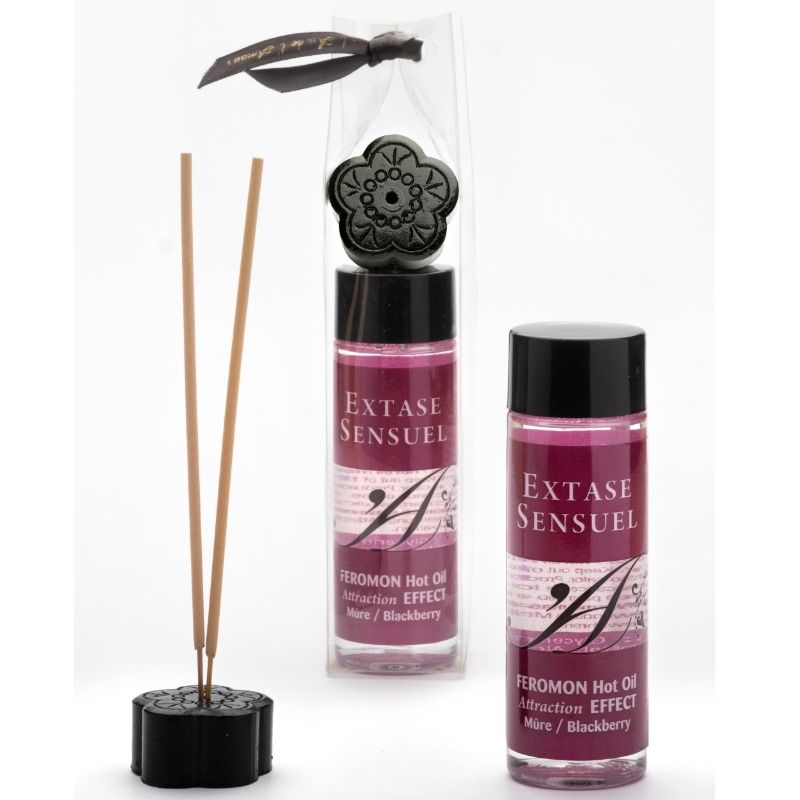EXTASE SENSUAL - HUILE DE MASSAGE EFFET CHAUFFANT AUX PHÉROMONES DE MÛRE 100 ML - Sensualia