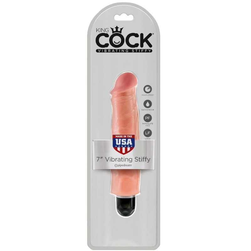 KING COCK - VIBRATEUR RIGIDE RÉALISTE 17.8 CM NATUREL - Sensualia