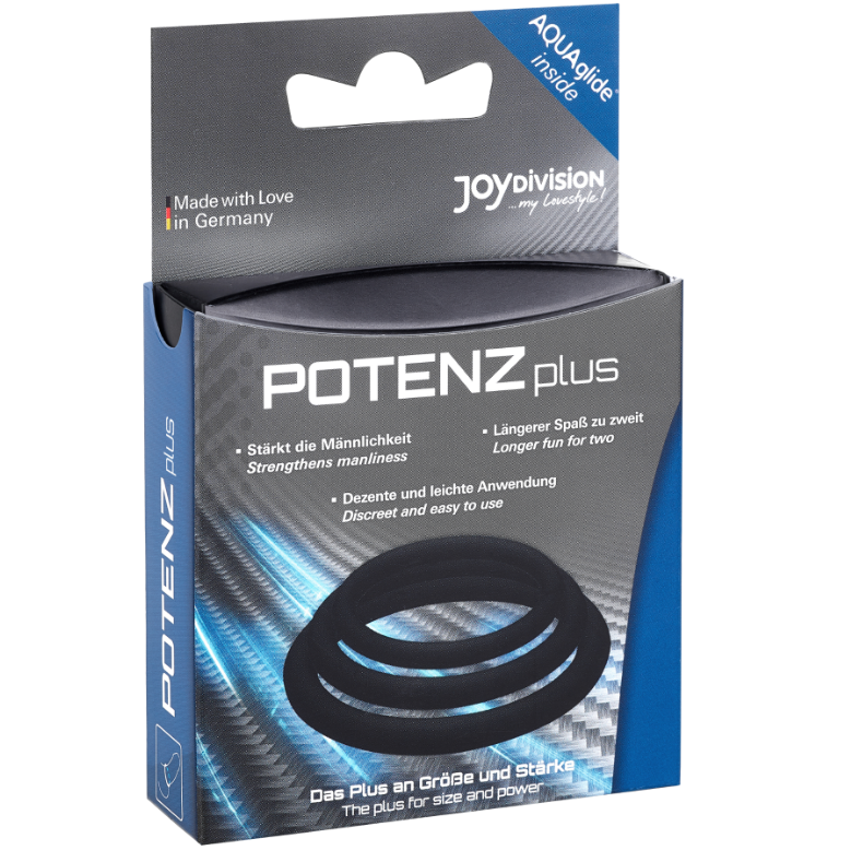 JOYDIVISION POTENZDUO - PLUS LOT DE 3 ANNEAUX NOIR - S, M, L - Sensualia