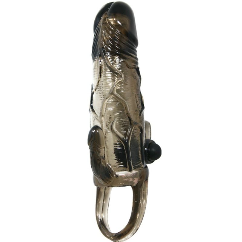 BAILE - COUVRE-PÉNIS BRAVE MAN AVEC STIMULATION CLITO ET ANAL DOUBLE BULLET NOIR 16.5 CM - Sensualia