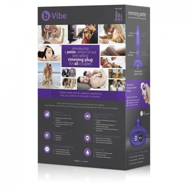 B-VIBE - RIMMING TÉLÉCOMMANDE PLUG ANAL PETITE LILAS B-VIBE
