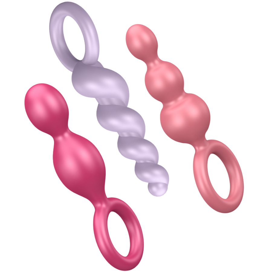 SATISFYER - JEU DE BOUCHONS ANAL 3 PCS TRICOLORE - Sensualia