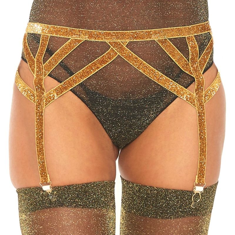 LEG AVENUE - PORTE-JARRETELLES ÉLASTIQUE LUREX TAILLE UNIQUE - Sensualia