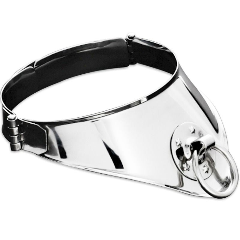 METAL HARD - COLLIER DE RETENUE AVEC ANNEAU ET CADENAS 12,5 CM - Sensualia
