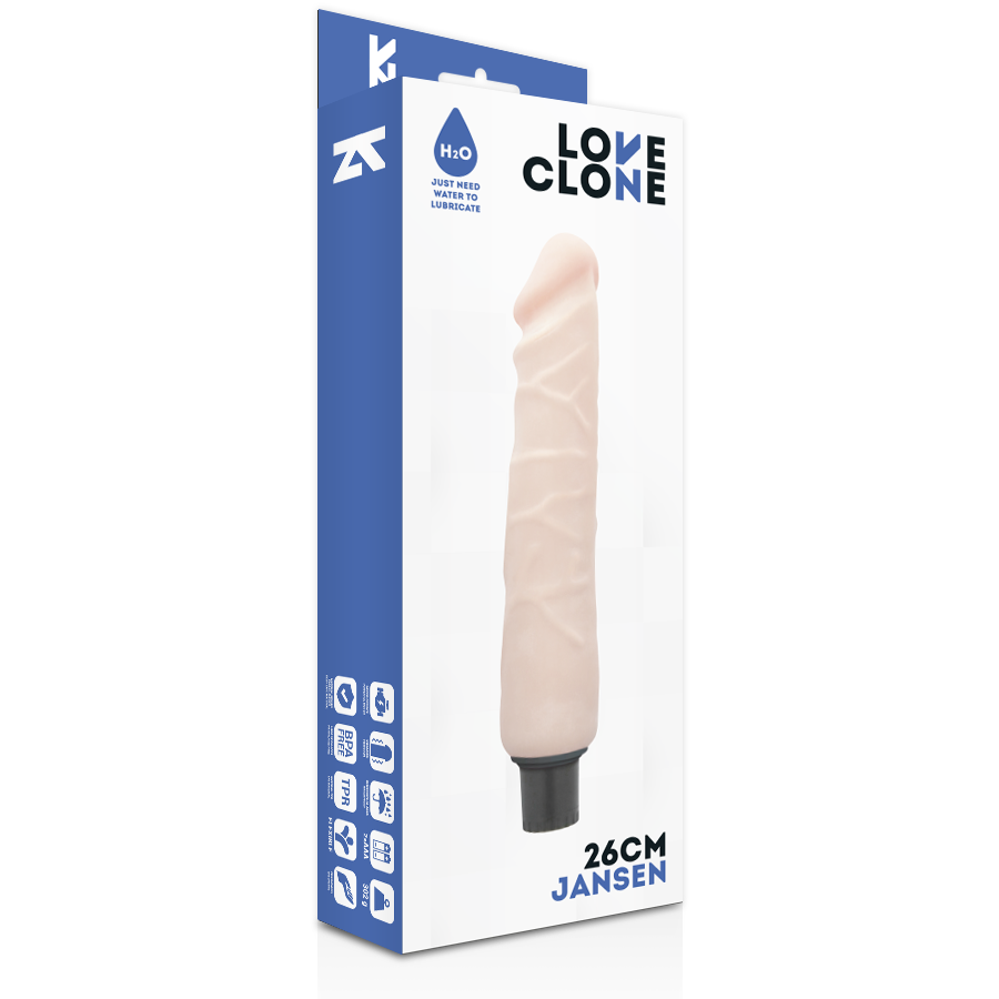 LOVECLONE - VIBRATEUR AUTOLUBRIFIANT JANSEN 26 CM -O- 4.2 CM - Sensualia