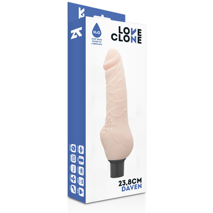 LOVECLONE - DAVEN AUTOLUBRIFICATION RÉALISTE 23.8 CM -O- 3.8 CM - Sensualia
