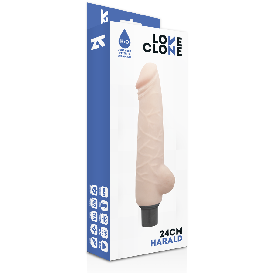LOVECLONE - VIBRATEUR AUTOLUBRIFIANT HARALD 24 CM -O- 4 CM - Sensualia