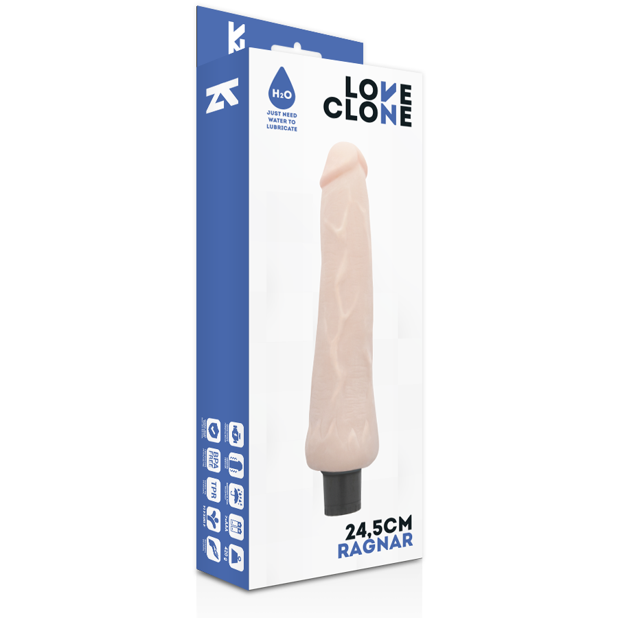 LOVECLONE - VIBRATEUR AUTOLUBRIFIANT RAGNAR 24.5 CM -O- 3.5 CM - Sensualia