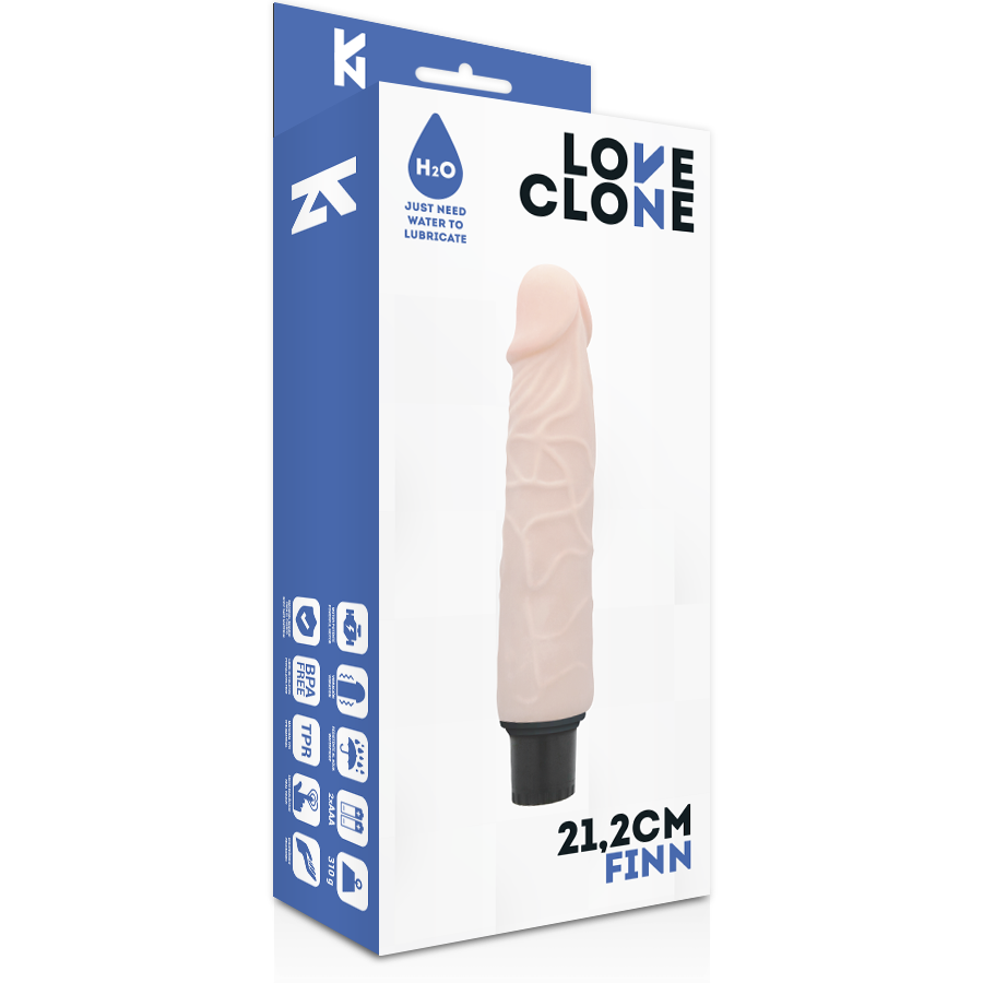 LOVECLONE - VIBRATEUR AUTOLUBRIFIANT FINN 21.2 CM -O- 3.8 CM - Sensualia