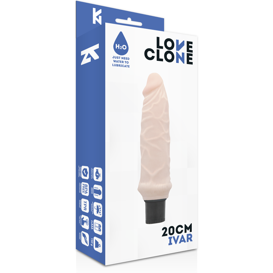 LOVECLONE - VIBRATEUR AUTOLUBRIFIANT IVAR 20 CM -O- 3.7 CM - Sensualia