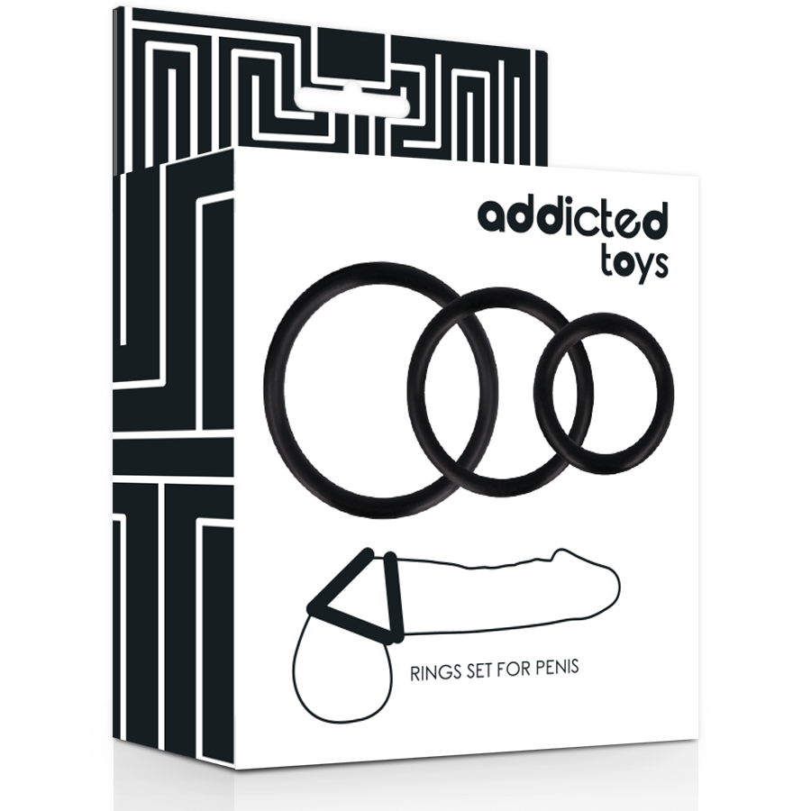 ADDICTED TOYS - ENSEMBLE DANNEAU POUR PÉNIS NOIR - Sensualia