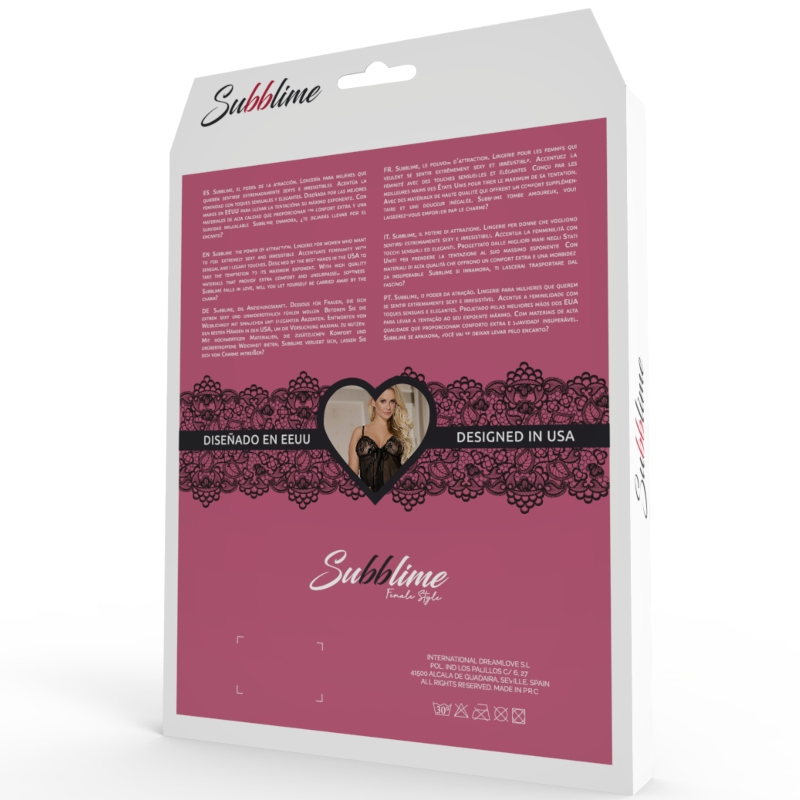 SUBBLIME - SET SUJETADOR Y PANTIES CON LIGUERO L/XL - Sensualia