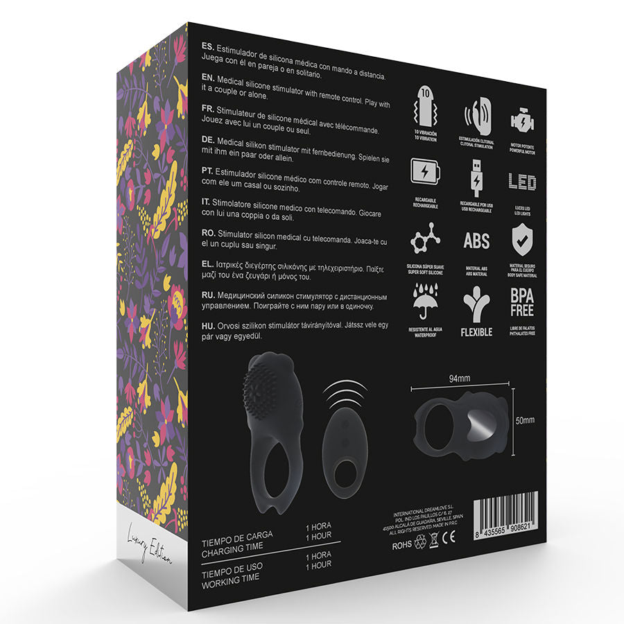 MIA - TELECOMMANDE COLOSSEO RING NOIR - Sensualia