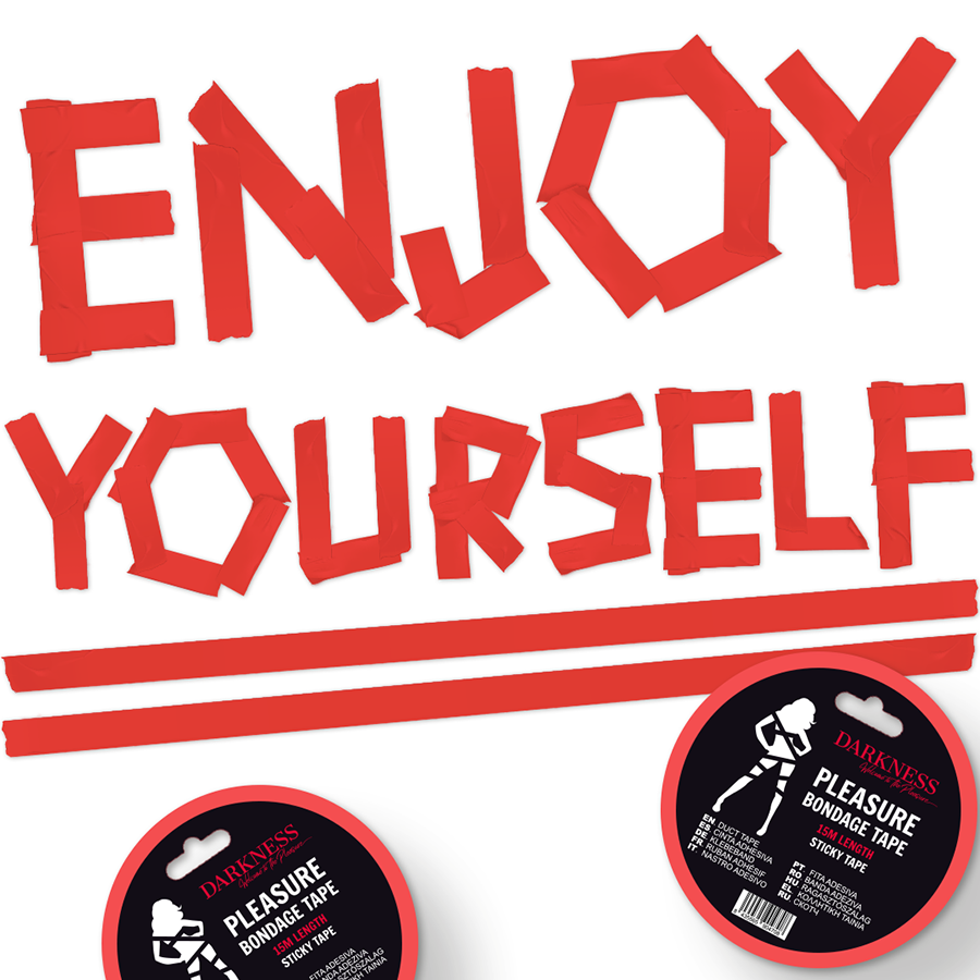 DARKNESS - RUBAN ADHÉSIF BONDAGE ROUGE 15M - Sensualia