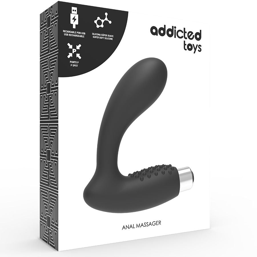 ADDICTED TOYS - VIBRATEUR PROSTATIQUE RECHARGEABLE MODÈLE 5 - NOIR - Sensualia