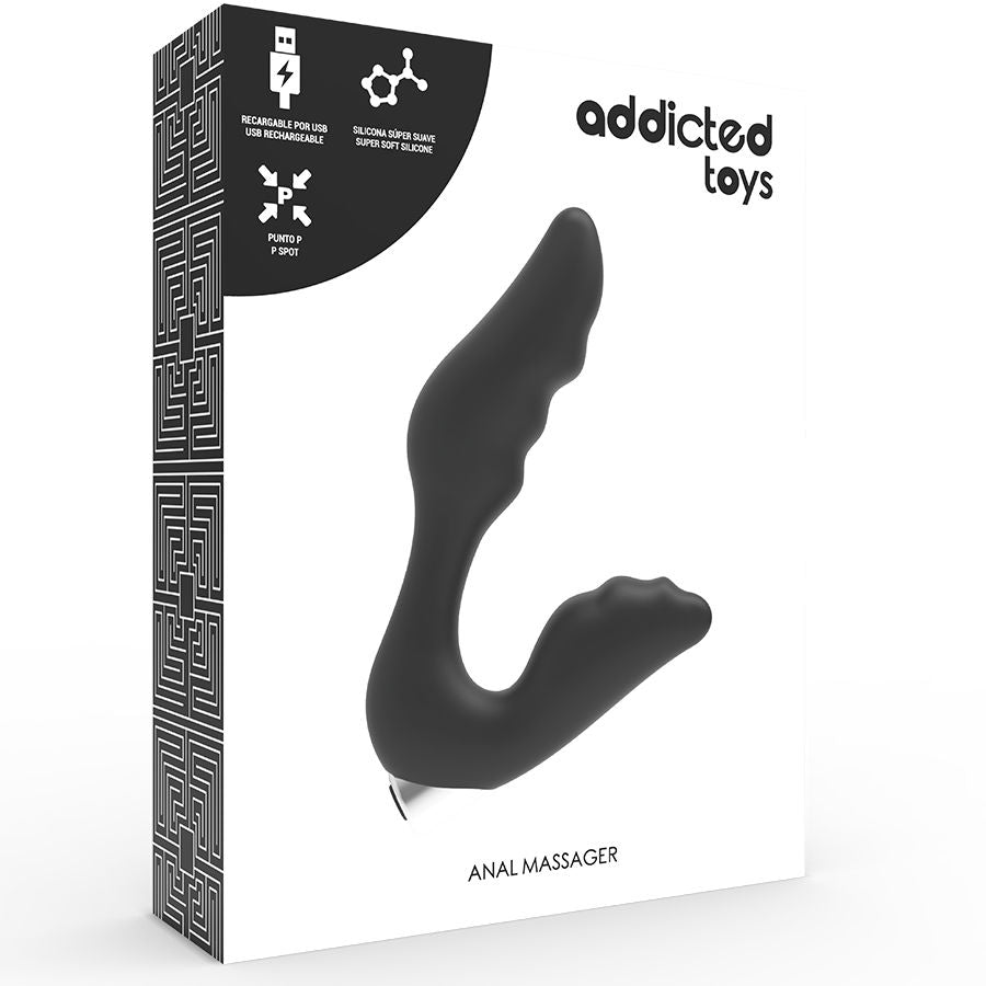 ADDICTED TOYS - VIBRATEUR PROSTATIQUE RECHARGEABLE MODÈLE 6 - NOIR - Sensualia