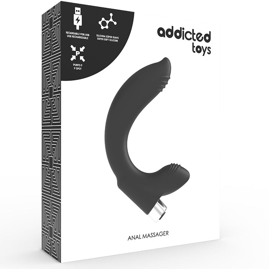 ADDICTED TOYS - VIBRATEUR PROSTATIQUE RECHARGEABLE MODÈLE 7 - NOIR - Sensualia