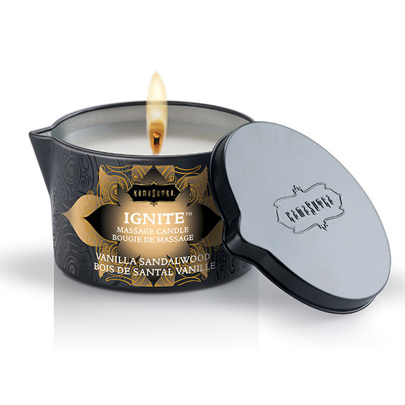KAMASUTRA - BOUGIE DE MASSAGE VANILLE ET BOIS DE SANTAL 170 GR - Sensualia