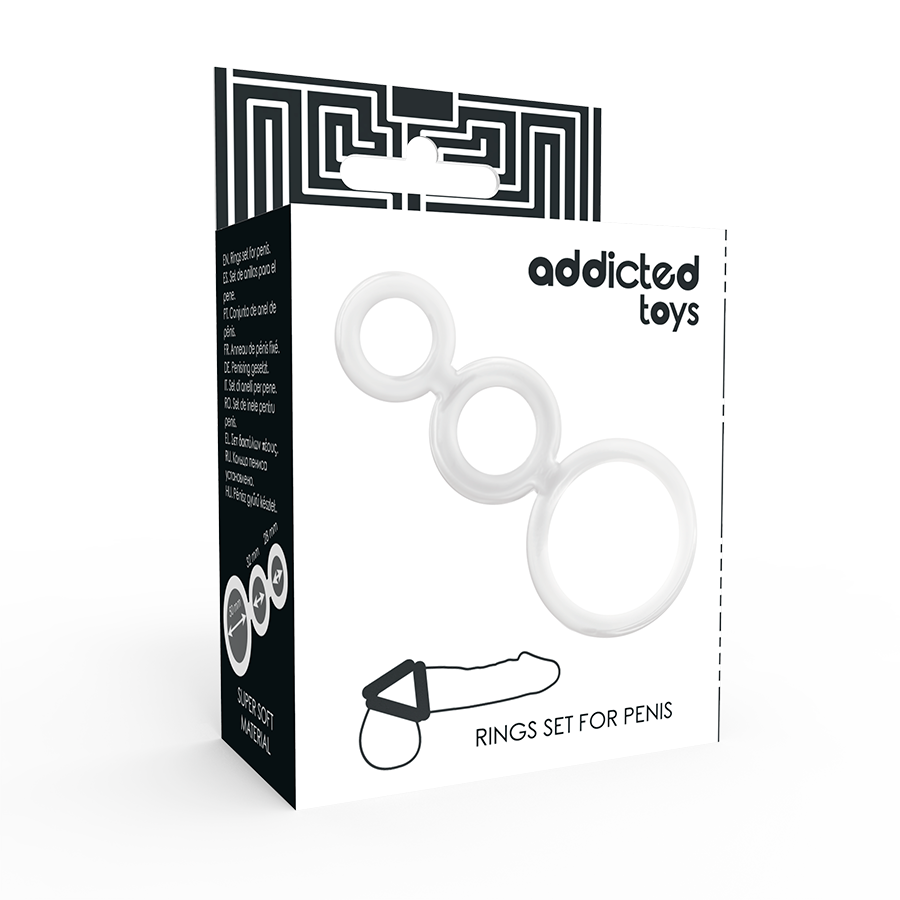 ADDICTED TOYS - ENSEMBLE DANNEAU POUR PÉNIS TRANSPARENT - Sensualia