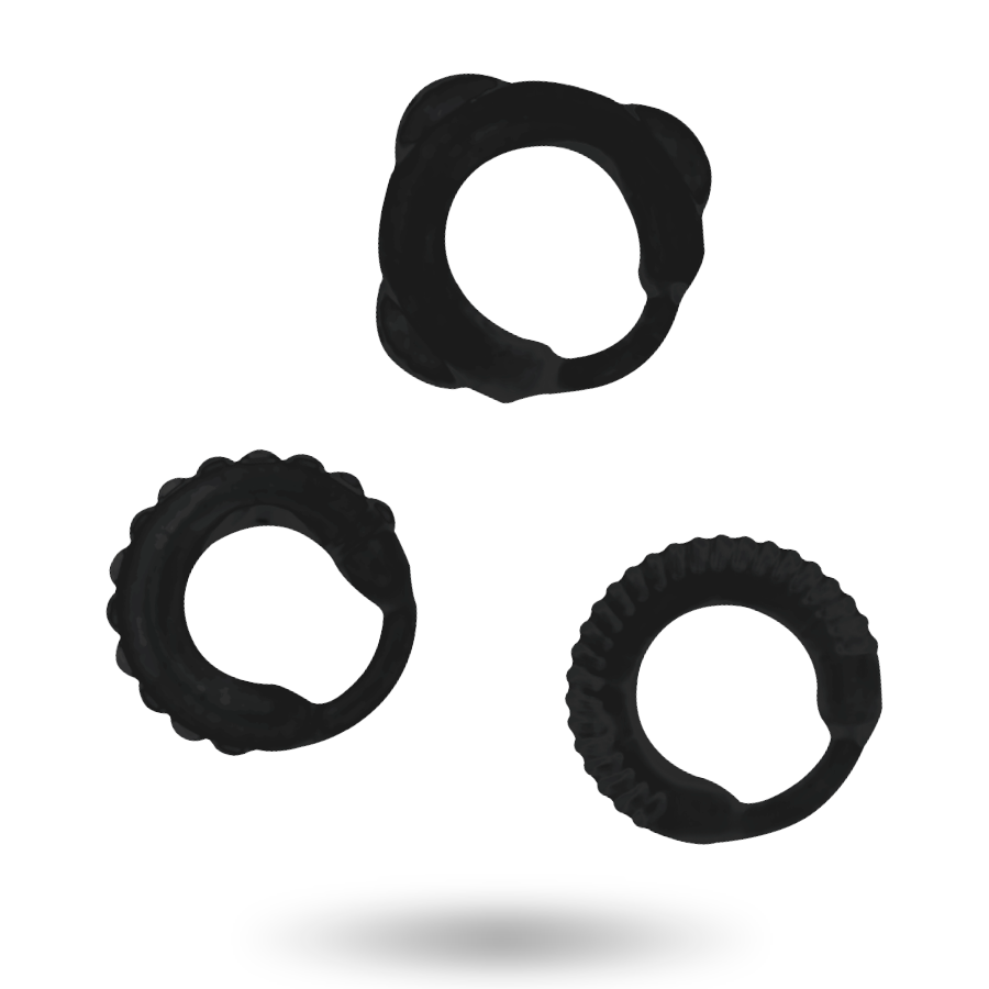 ADDICTED TOYS - ENSEMBLE C-RING NOIR - Sensualia
