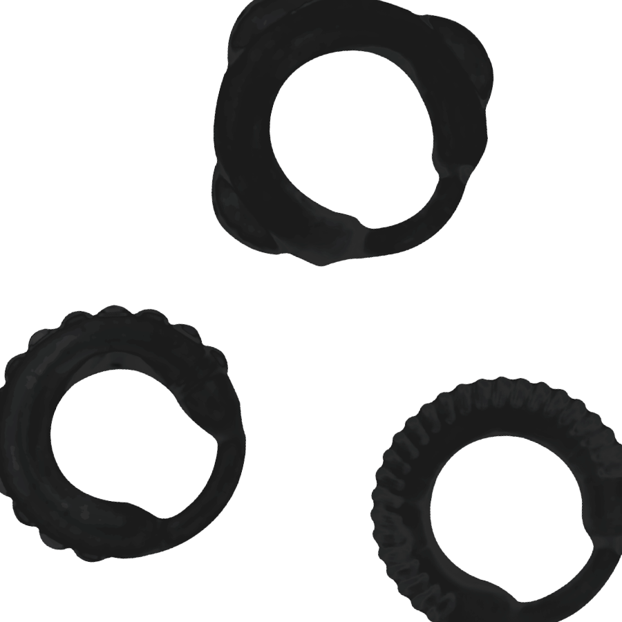 ADDICTED TOYS - ENSEMBLE C-RING NOIR - Sensualia