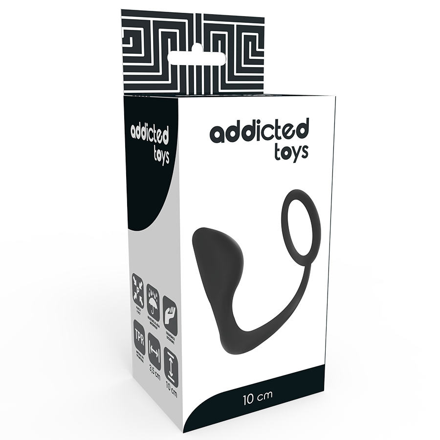 ADDICTED TOYS - PLUG ANAL AVEC ANNEAU PÉNIS NOIR - Sensualia