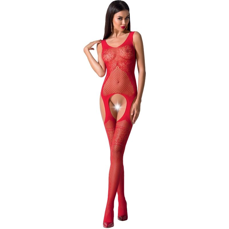 PASSION - WOMAN BS061 BODYSTOCKING ROJO TALLA UNICA - Sensualia