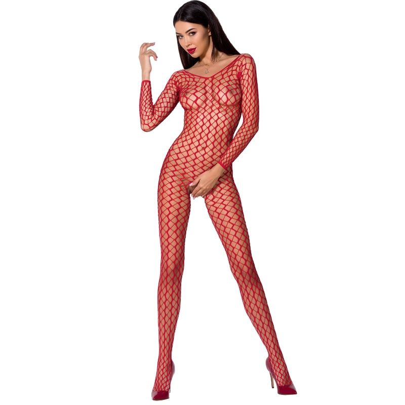 PASSION - WOMAN BS068 BODYSTOCKING ROJO TALLA UNICA - Sensualia