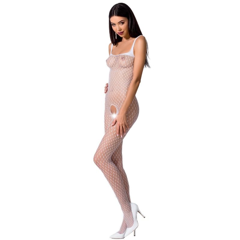 PASSION WOMAN BS071 BODYSTOCKING BLANCO TALLA UNICA - Sensualia