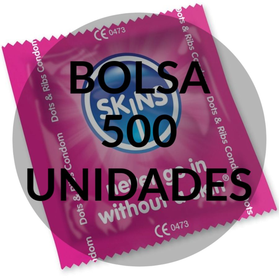 SKINS - PRÉSERVATIFS POINTS & BANDES SAC 500 UNITÉS - Sensualia