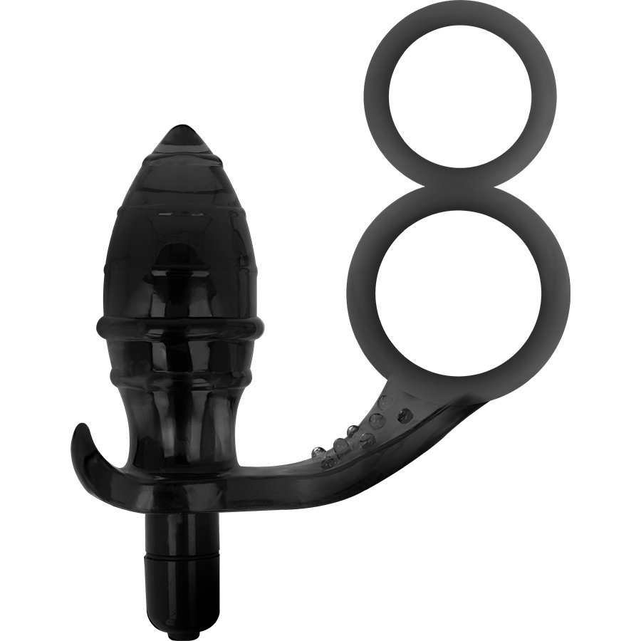 ADDICTED TOYS - PLUG ANAL AVEC DOUBLE ANNEAU NOIR - Sensualia