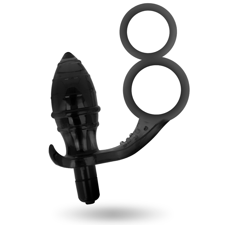 ADDICTED TOYS - PLUG ANAL AVEC DOUBLE ANNEAU NOIR - Sensualia
