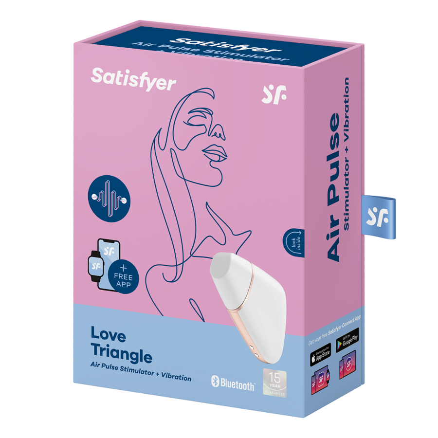 SATISFYER LOVE TRIANGLE ESTIMULADOR Y VIBRADOR - BLANCO - Sensualia