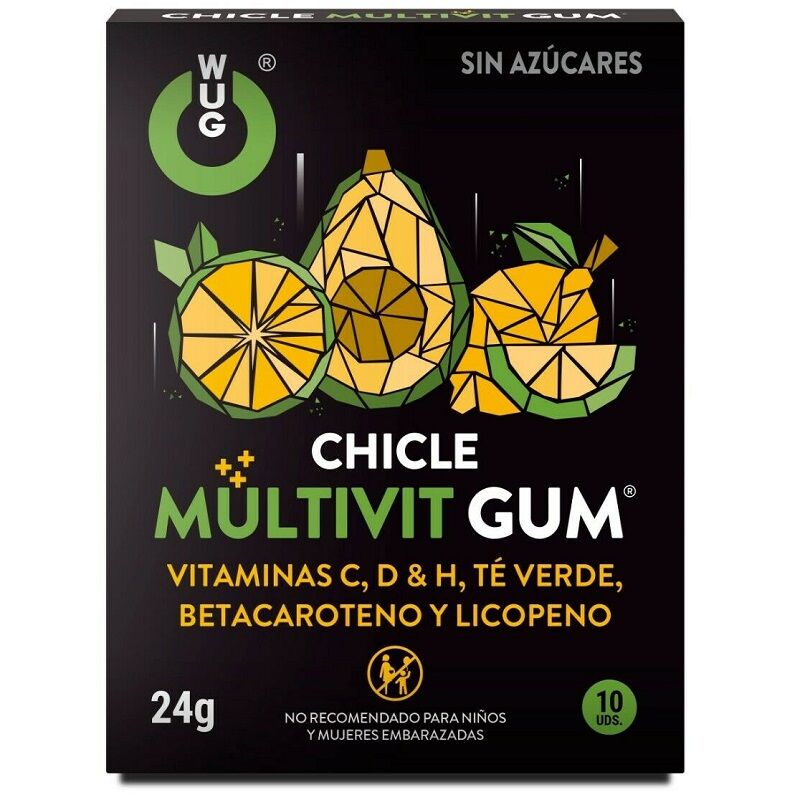 WUG GUM - MULTIVIT VITAMIN C, H, D, BETA-CAROTENE, LYCOPENE AND GREEN TEA 10 UNITS - Sensualia