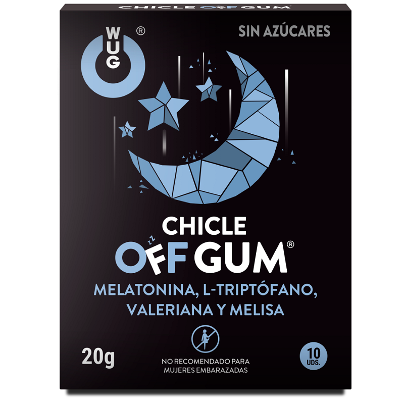 WUG GUM - OFF VALERIAN, TRYPTOPHAN, LEMON BALM AND MELATONIN 10 UNITS - Sensualia