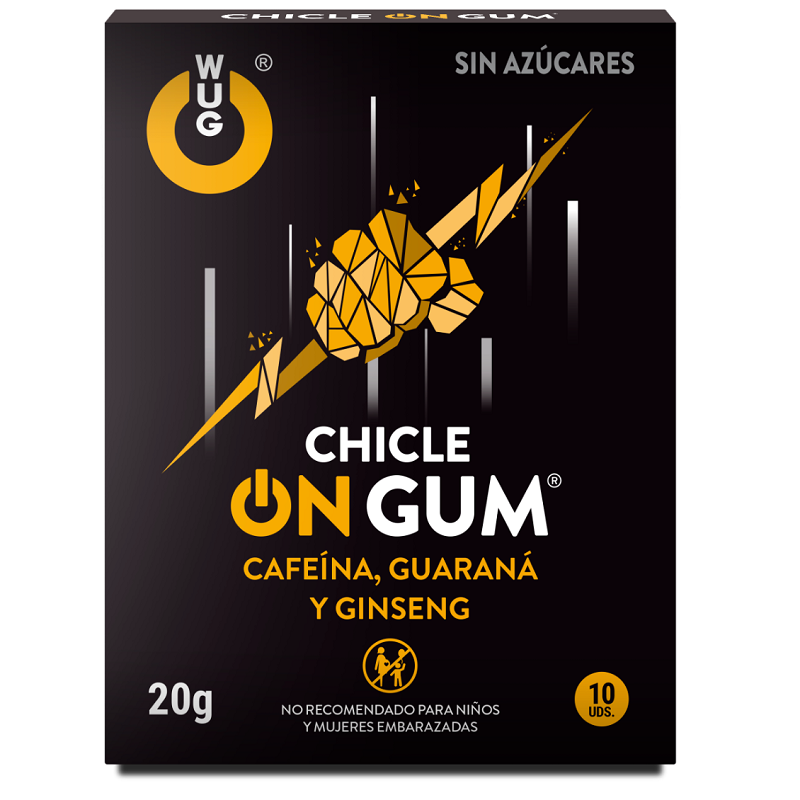 WUG GUM - ON CAFFEINE, GINSENG AND GUARANA GUM 10 UNITS - Sensualia