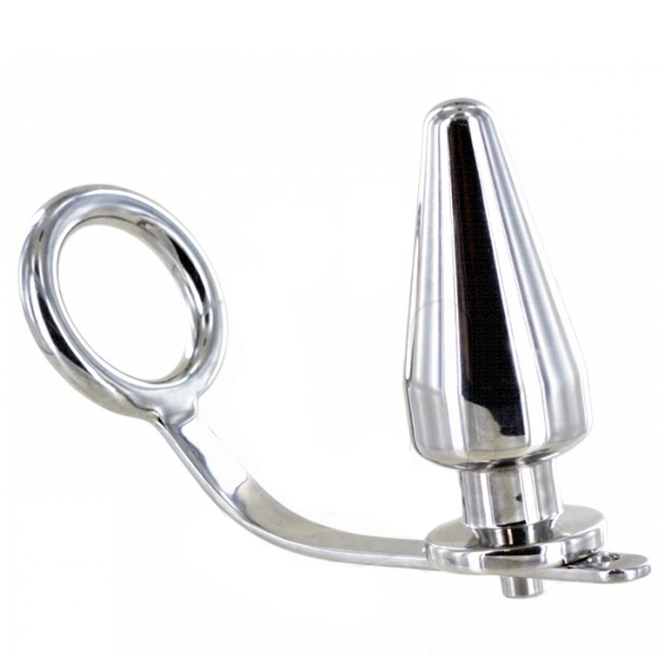 METAL HARD - ANNEAU EN ACIER AVEC PLUG ANAL 45 X 45MM - Sensualia