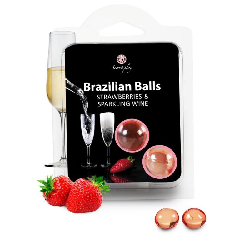 SECRETPLAY - ENSEMBLE DE BOULES BRÉSILIENNES FRAISE ET CHAMPAGNE - Sensualia