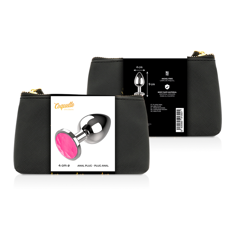 COQUETTE CHIC DESIRE - PLUG ANAL METAL COULEUR ROSE TAILLE L 4 X 9 CM COQUETTE TOYS
