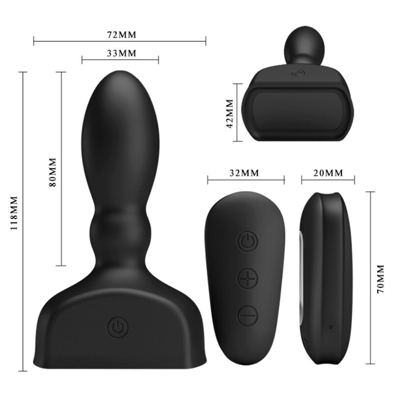 MR PLAY - TÉLÉCOMMANDE DE PLUG ANAL GONFLABLE NOIR - Sensualia