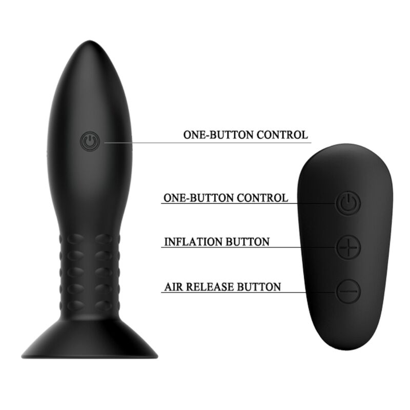 MR PLAY - PLUG AVEC TÉLÉCOMMANDE BILLES TOURNANTES NOIRES - Sensualia