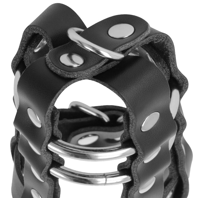 DARKNESS - CAGE DE CHASTETÉ EN CUIR AVEC SERRURE - Sensualia