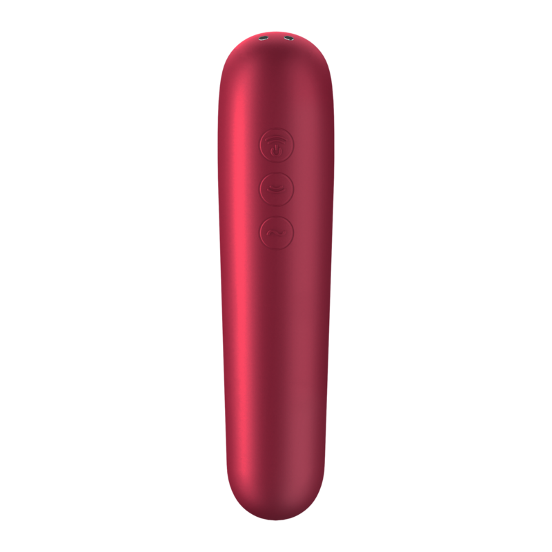 SATISFYER - VIBRATEUR ET ASPIRATION DUAL LOVE AVEC AIR PULSÉ ROUGE - Sensualia