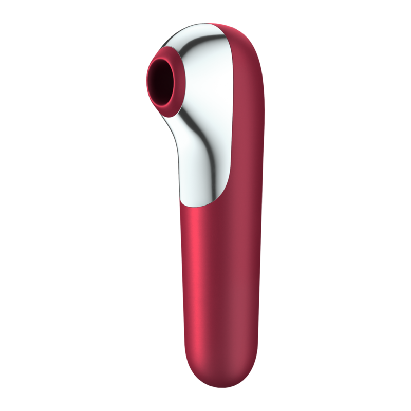 SATISFYER - VIBRATEUR ET ASPIRATION DUAL LOVE AVEC AIR PULSÉ ROUGE - Sensualia